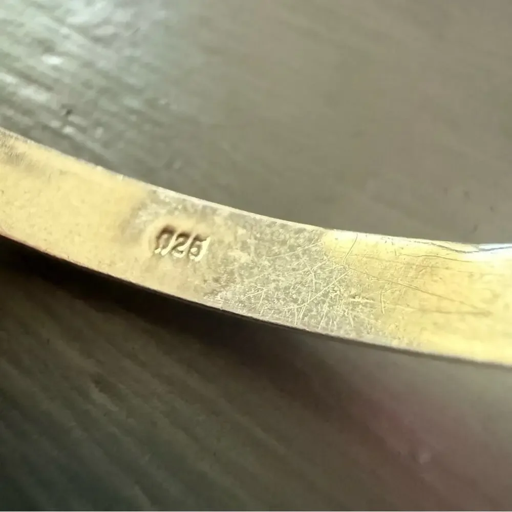 925 Sterling Silver Etched Bangle Bracelet